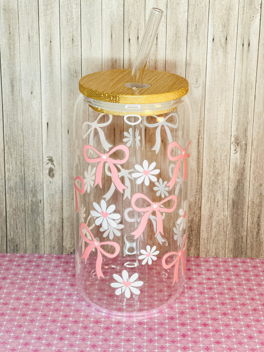 Glass Cup Bowtie 500ml + moule à glaçon en forme de coeur